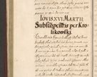 Zdjęcie nr 226 dla obiektu archiwalnego: Acta actorum causarum obligationum institutionum, decretorum, constitutionum, quietonum, resignonum, cessionum, accaeterarum, obseruonum tam iudicialium quam extraiudicialium coram Admondo Reverendo Domino Joanne Zerzynski Canonico, Vicario in Spiritualibus et Officiali generali Cracoviensis Iudice deputati per Illustrissimum ac Reverendissimum Dominum Martinum Szyszkowski Dei et Apostolice Sedis gratia Episcopum Cracoviensis ad Annum Domini Millesimum Sexcentesimum Decimum Septimum Indicatione quindecima Pontificus SS. D. N. D. Pauli Divina providentia Papae V. foeliciter moderni anno ipsus duodecimo continuantur