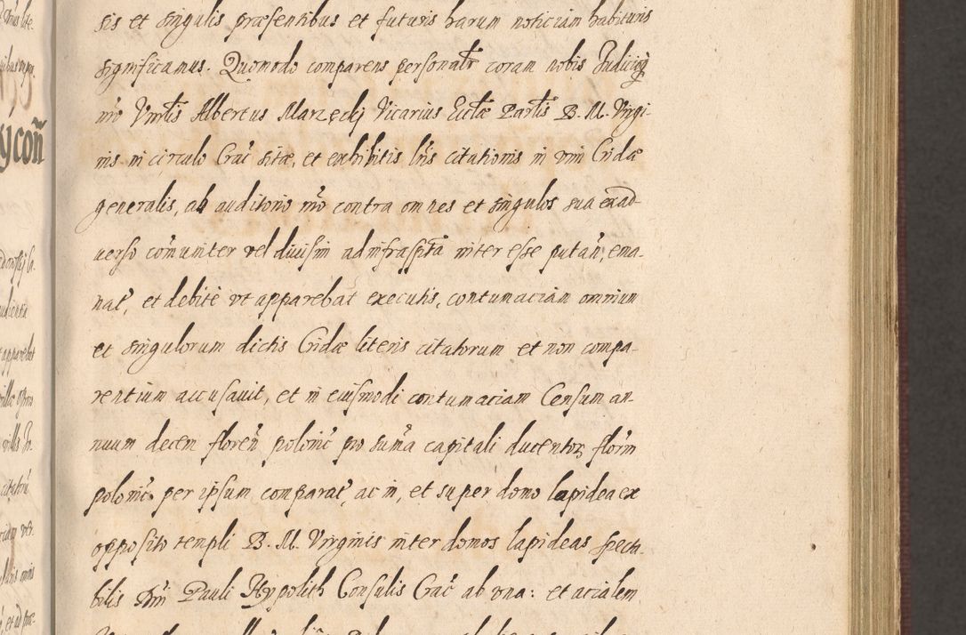 Zdjęcie nr 219 dla obiektu archiwalnego: Acta actorum causarum obligationum institutionum, decretorum, constitutionum, quietonum, resignonum, cessionum, accaeterarum, obseruonum tam iudicialium quam extraiudicialium coram Admondo Reverendo Domino Joanne Zerzynski Canonico, Vicario in Spiritualibus et Officiali generali Cracoviensis Iudice deputati per Illustrissimum ac Reverendissimum Dominum Martinum Szyszkowski Dei et Apostolice Sedis gratia Episcopum Cracoviensis ad Annum Domini Millesimum Sexcentesimum Decimum Septimum Indicatione quindecima Pontificus SS. D. N. D. Pauli Divina providentia Papae V. foeliciter moderni anno ipsus duodecimo continuantur