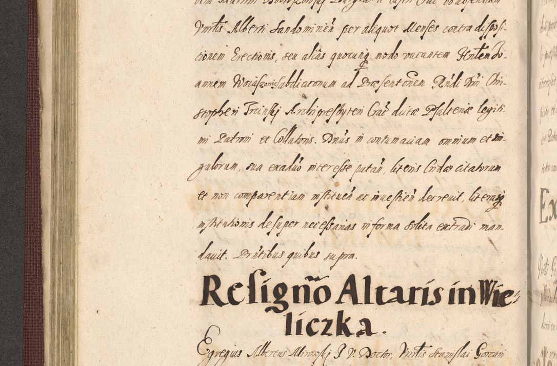Zdjęcie nr 214 dla obiektu archiwalnego: Acta actorum causarum obligationum institutionum, decretorum, constitutionum, quietonum, resignonum, cessionum, accaeterarum, obseruonum tam iudicialium quam extraiudicialium coram Admondo Reverendo Domino Joanne Zerzynski Canonico, Vicario in Spiritualibus et Officiali generali Cracoviensis Iudice deputati per Illustrissimum ac Reverendissimum Dominum Martinum Szyszkowski Dei et Apostolice Sedis gratia Episcopum Cracoviensis ad Annum Domini Millesimum Sexcentesimum Decimum Septimum Indicatione quindecima Pontificus SS. D. N. D. Pauli Divina providentia Papae V. foeliciter moderni anno ipsus duodecimo continuantur
