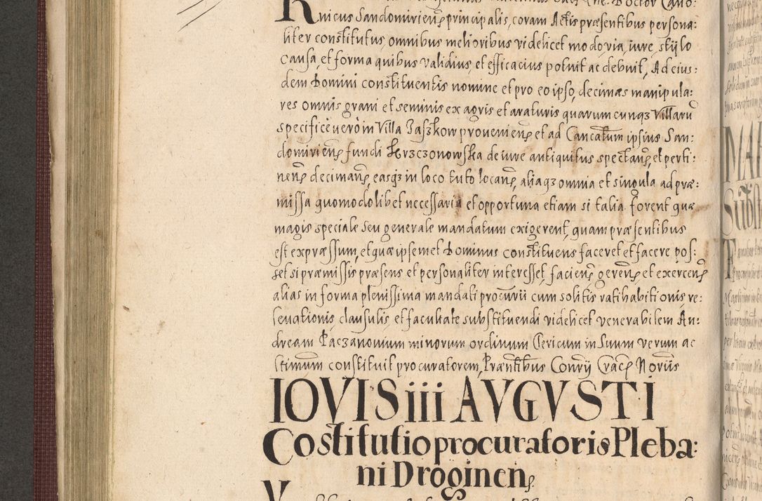 Zdjęcie nr 408 dla obiektu archiwalnego: Acta actorum causarum obligationum institutionum, decretorum, constitutionum, quietonum, resignonum, cessionum, accaeterarum, obseruonum tam iudicialium quam extraiudicialium coram Admondo Reverendo Domino Joanne Zerzynski Canonico, Vicario in Spiritualibus et Officiali generali Cracoviensis Iudice deputati per Illustrissimum ac Reverendissimum Dominum Martinum Szyszkowski Dei et Apostolice Sedis gratia Episcopum Cracoviensis ad Annum Domini Millesimum Sexcentesimum Decimum Septimum Indicatione quindecima Pontificus SS. D. N. D. Pauli Divina providentia Papae V. foeliciter moderni anno ipsus duodecimo continuantur