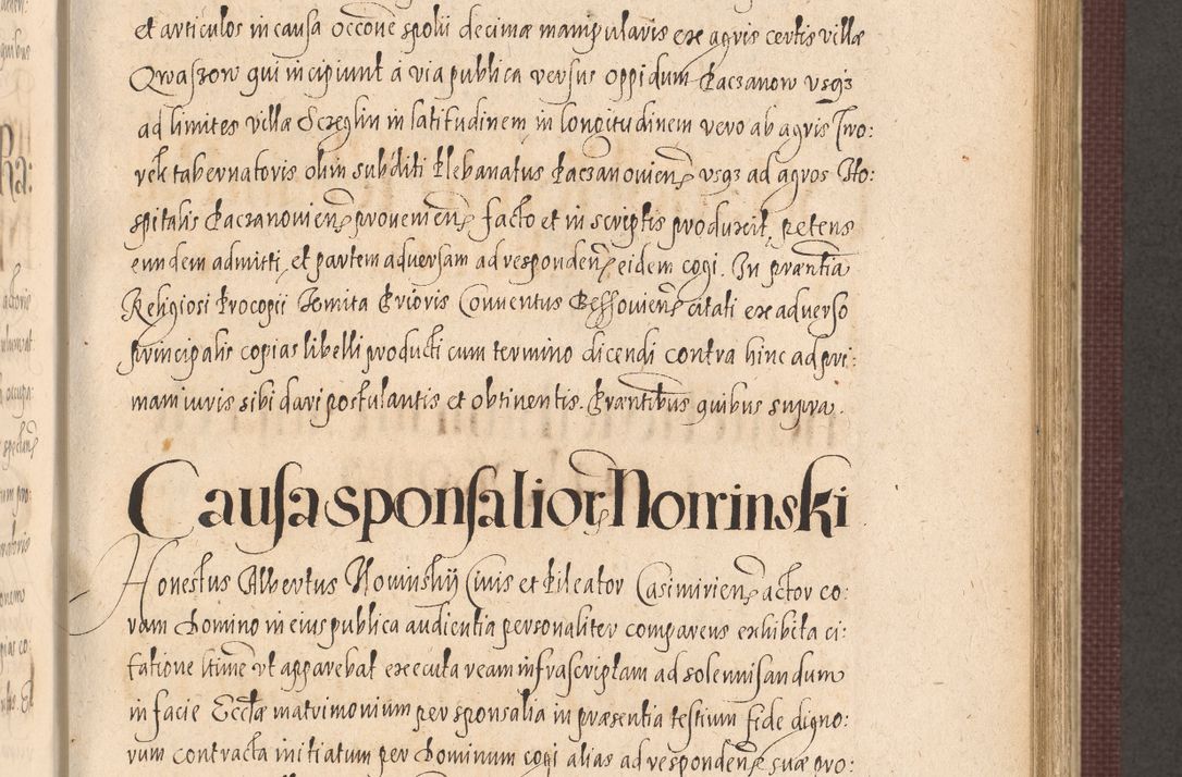 Zdjęcie nr 597 dla obiektu archiwalnego: Acta actorum causarum obligationum institutionum, decretorum, constitutionum, quietonum, resignonum, cessionum, accaeterarum, obseruonum tam iudicialium quam extraiudicialium coram Admondo Reverendo Domino Joanne Zerzynski Canonico, Vicario in Spiritualibus et Officiali generali Cracoviensis Iudice deputati per Illustrissimum ac Reverendissimum Dominum Martinum Szyszkowski Dei et Apostolice Sedis gratia Episcopum Cracoviensis ad Annum Domini Millesimum Sexcentesimum Decimum Septimum Indicatione quindecima Pontificus SS. D. N. D. Pauli Divina providentia Papae V. foeliciter moderni anno ipsus duodecimo continuantur