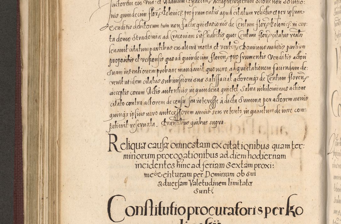 Zdjęcie nr 592 dla obiektu archiwalnego: Acta actorum causarum obligationum institutionum, decretorum, constitutionum, quietonum, resignonum, cessionum, accaeterarum, obseruonum tam iudicialium quam extraiudicialium coram Admondo Reverendo Domino Joanne Zerzynski Canonico, Vicario in Spiritualibus et Officiali generali Cracoviensis Iudice deputati per Illustrissimum ac Reverendissimum Dominum Martinum Szyszkowski Dei et Apostolice Sedis gratia Episcopum Cracoviensis ad Annum Domini Millesimum Sexcentesimum Decimum Septimum Indicatione quindecima Pontificus SS. D. N. D. Pauli Divina providentia Papae V. foeliciter moderni anno ipsus duodecimo continuantur