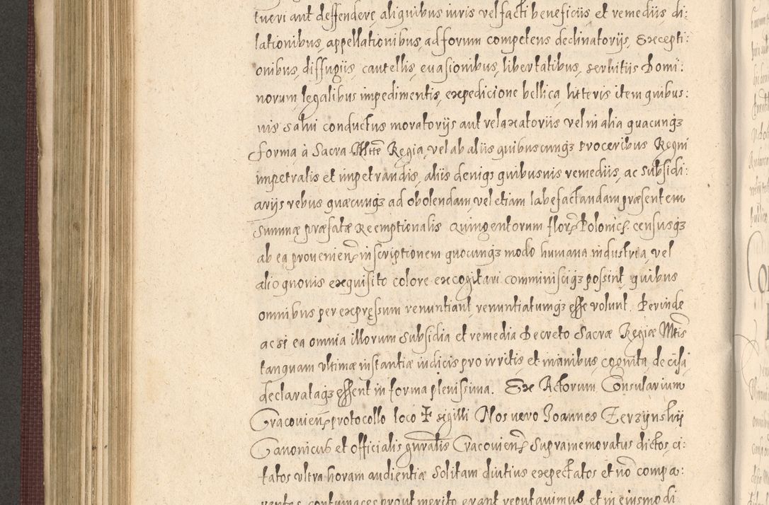 Zdjęcie nr 566 dla obiektu archiwalnego: Acta actorum causarum obligationum institutionum, decretorum, constitutionum, quietonum, resignonum, cessionum, accaeterarum, obseruonum tam iudicialium quam extraiudicialium coram Admondo Reverendo Domino Joanne Zerzynski Canonico, Vicario in Spiritualibus et Officiali generali Cracoviensis Iudice deputati per Illustrissimum ac Reverendissimum Dominum Martinum Szyszkowski Dei et Apostolice Sedis gratia Episcopum Cracoviensis ad Annum Domini Millesimum Sexcentesimum Decimum Septimum Indicatione quindecima Pontificus SS. D. N. D. Pauli Divina providentia Papae V. foeliciter moderni anno ipsus duodecimo continuantur