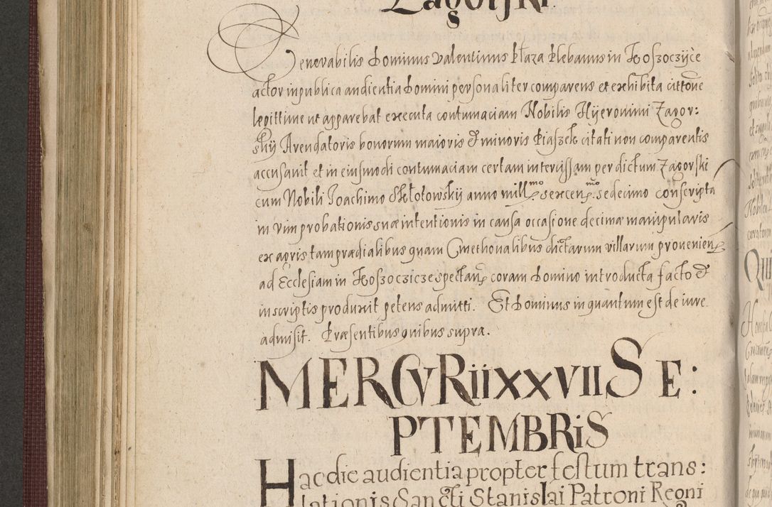 Zdjęcie nr 506 dla obiektu archiwalnego: Acta actorum causarum obligationum institutionum, decretorum, constitutionum, quietonum, resignonum, cessionum, accaeterarum, obseruonum tam iudicialium quam extraiudicialium coram Admondo Reverendo Domino Joanne Zerzynski Canonico, Vicario in Spiritualibus et Officiali generali Cracoviensis Iudice deputati per Illustrissimum ac Reverendissimum Dominum Martinum Szyszkowski Dei et Apostolice Sedis gratia Episcopum Cracoviensis ad Annum Domini Millesimum Sexcentesimum Decimum Septimum Indicatione quindecima Pontificus SS. D. N. D. Pauli Divina providentia Papae V. foeliciter moderni anno ipsus duodecimo continuantur