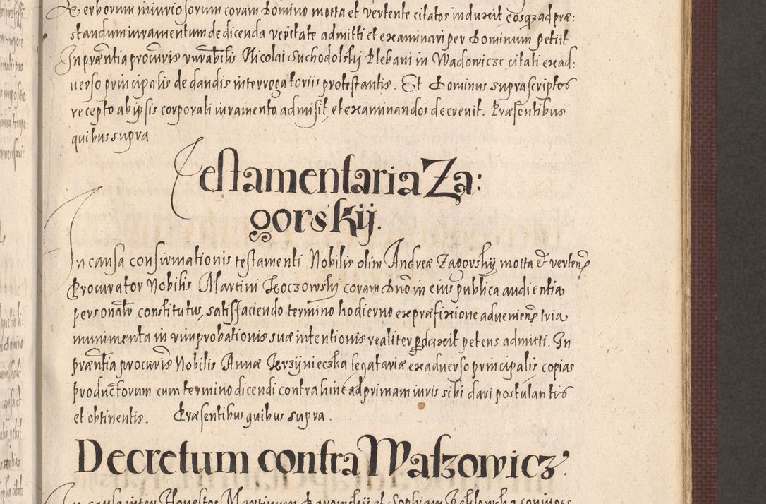 Zdjęcie nr 493 dla obiektu archiwalnego: Acta actorum causarum obligationum institutionum, decretorum, constitutionum, quietonum, resignonum, cessionum, accaeterarum, obseruonum tam iudicialium quam extraiudicialium coram Admondo Reverendo Domino Joanne Zerzynski Canonico, Vicario in Spiritualibus et Officiali generali Cracoviensis Iudice deputati per Illustrissimum ac Reverendissimum Dominum Martinum Szyszkowski Dei et Apostolice Sedis gratia Episcopum Cracoviensis ad Annum Domini Millesimum Sexcentesimum Decimum Septimum Indicatione quindecima Pontificus SS. D. N. D. Pauli Divina providentia Papae V. foeliciter moderni anno ipsus duodecimo continuantur