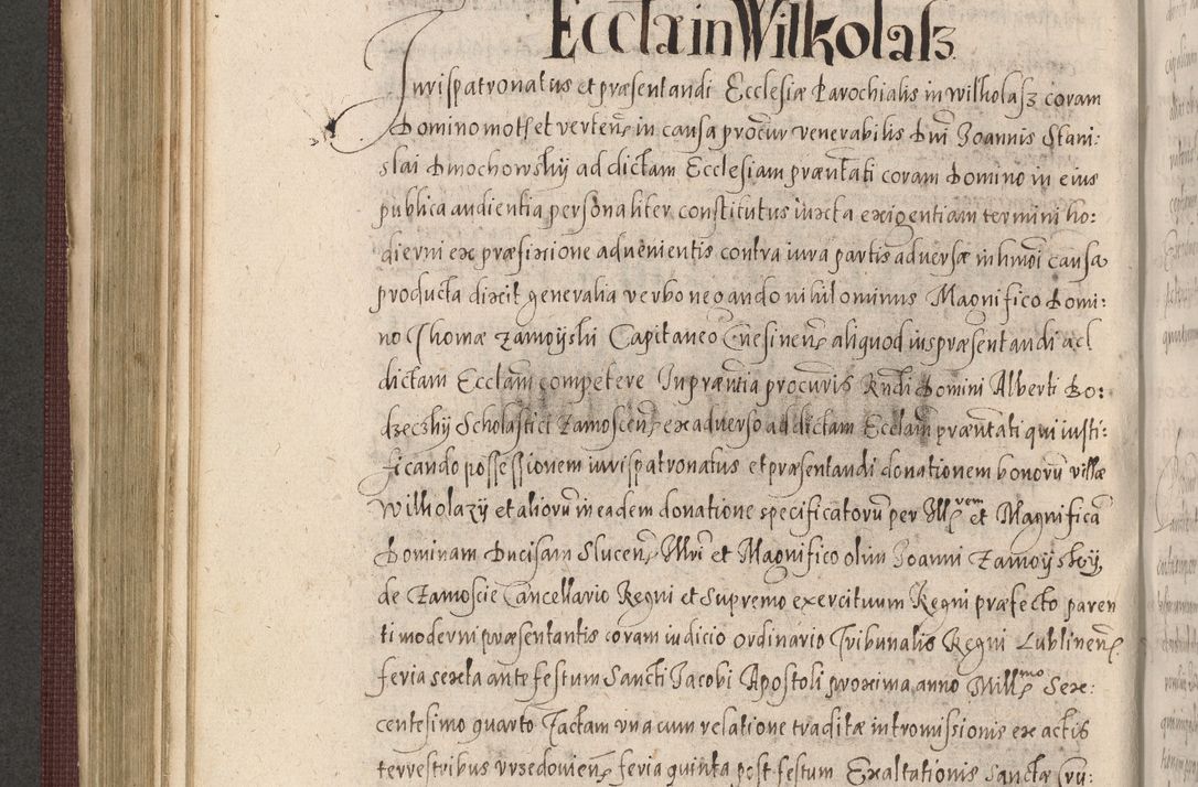 Zdjęcie nr 486 dla obiektu archiwalnego: Acta actorum causarum obligationum institutionum, decretorum, constitutionum, quietonum, resignonum, cessionum, accaeterarum, obseruonum tam iudicialium quam extraiudicialium coram Admondo Reverendo Domino Joanne Zerzynski Canonico, Vicario in Spiritualibus et Officiali generali Cracoviensis Iudice deputati per Illustrissimum ac Reverendissimum Dominum Martinum Szyszkowski Dei et Apostolice Sedis gratia Episcopum Cracoviensis ad Annum Domini Millesimum Sexcentesimum Decimum Septimum Indicatione quindecima Pontificus SS. D. N. D. Pauli Divina providentia Papae V. foeliciter moderni anno ipsus duodecimo continuantur