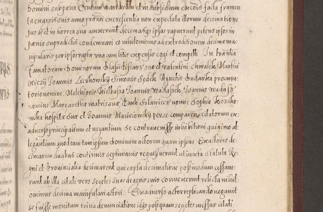 Zdjęcie nr 485 dla obiektu archiwalnego: Acta actorum causarum obligationum institutionum, decretorum, constitutionum, quietonum, resignonum, cessionum, accaeterarum, obseruonum tam iudicialium quam extraiudicialium coram Admondo Reverendo Domino Joanne Zerzynski Canonico, Vicario in Spiritualibus et Officiali generali Cracoviensis Iudice deputati per Illustrissimum ac Reverendissimum Dominum Martinum Szyszkowski Dei et Apostolice Sedis gratia Episcopum Cracoviensis ad Annum Domini Millesimum Sexcentesimum Decimum Septimum Indicatione quindecima Pontificus SS. D. N. D. Pauli Divina providentia Papae V. foeliciter moderni anno ipsus duodecimo continuantur