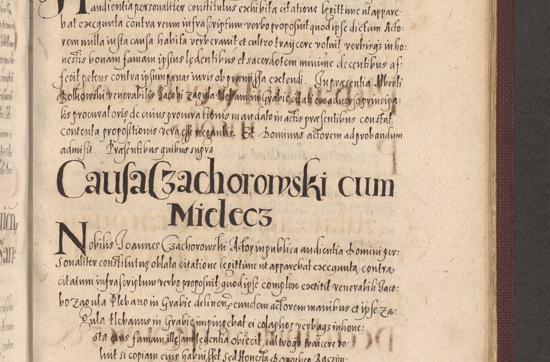 Zdjęcie nr 479 dla obiektu archiwalnego: Acta actorum causarum obligationum institutionum, decretorum, constitutionum, quietonum, resignonum, cessionum, accaeterarum, obseruonum tam iudicialium quam extraiudicialium coram Admondo Reverendo Domino Joanne Zerzynski Canonico, Vicario in Spiritualibus et Officiali generali Cracoviensis Iudice deputati per Illustrissimum ac Reverendissimum Dominum Martinum Szyszkowski Dei et Apostolice Sedis gratia Episcopum Cracoviensis ad Annum Domini Millesimum Sexcentesimum Decimum Septimum Indicatione quindecima Pontificus SS. D. N. D. Pauli Divina providentia Papae V. foeliciter moderni anno ipsus duodecimo continuantur
