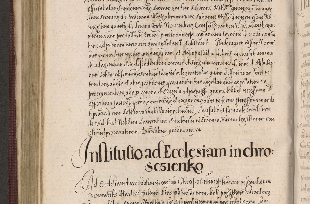 Zdjęcie nr 474 dla obiektu archiwalnego: Acta actorum causarum obligationum institutionum, decretorum, constitutionum, quietonum, resignonum, cessionum, accaeterarum, obseruonum tam iudicialium quam extraiudicialium coram Admondo Reverendo Domino Joanne Zerzynski Canonico, Vicario in Spiritualibus et Officiali generali Cracoviensis Iudice deputati per Illustrissimum ac Reverendissimum Dominum Martinum Szyszkowski Dei et Apostolice Sedis gratia Episcopum Cracoviensis ad Annum Domini Millesimum Sexcentesimum Decimum Septimum Indicatione quindecima Pontificus SS. D. N. D. Pauli Divina providentia Papae V. foeliciter moderni anno ipsus duodecimo continuantur
