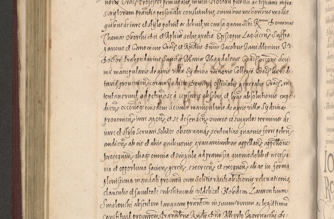 Zdjęcie nr 452 dla obiektu archiwalnego: Acta actorum causarum obligationum institutionum, decretorum, constitutionum, quietonum, resignonum, cessionum, accaeterarum, obseruonum tam iudicialium quam extraiudicialium coram Admondo Reverendo Domino Joanne Zerzynski Canonico, Vicario in Spiritualibus et Officiali generali Cracoviensis Iudice deputati per Illustrissimum ac Reverendissimum Dominum Martinum Szyszkowski Dei et Apostolice Sedis gratia Episcopum Cracoviensis ad Annum Domini Millesimum Sexcentesimum Decimum Septimum Indicatione quindecima Pontificus SS. D. N. D. Pauli Divina providentia Papae V. foeliciter moderni anno ipsus duodecimo continuantur