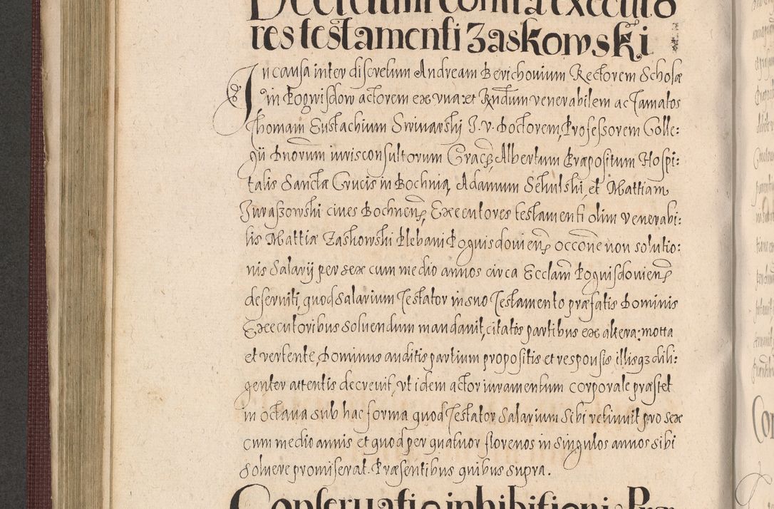 Zdjęcie nr 448 dla obiektu archiwalnego: Acta actorum causarum obligationum institutionum, decretorum, constitutionum, quietonum, resignonum, cessionum, accaeterarum, obseruonum tam iudicialium quam extraiudicialium coram Admondo Reverendo Domino Joanne Zerzynski Canonico, Vicario in Spiritualibus et Officiali generali Cracoviensis Iudice deputati per Illustrissimum ac Reverendissimum Dominum Martinum Szyszkowski Dei et Apostolice Sedis gratia Episcopum Cracoviensis ad Annum Domini Millesimum Sexcentesimum Decimum Septimum Indicatione quindecima Pontificus SS. D. N. D. Pauli Divina providentia Papae V. foeliciter moderni anno ipsus duodecimo continuantur