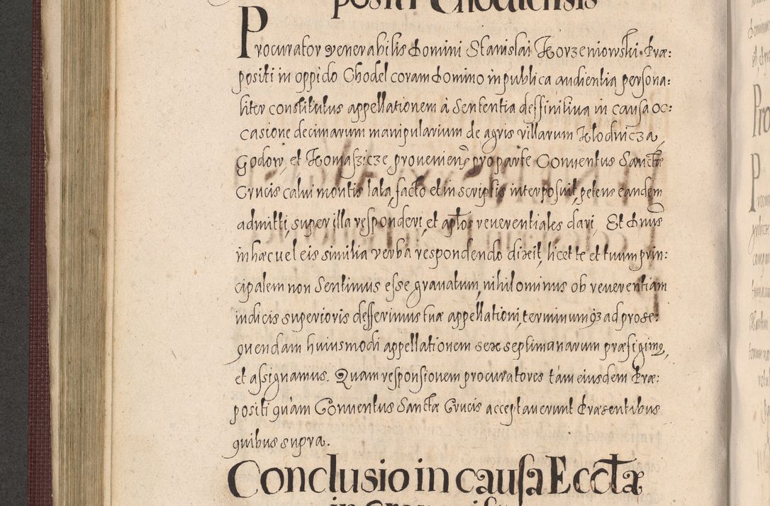 Zdjęcie nr 438 dla obiektu archiwalnego: Acta actorum causarum obligationum institutionum, decretorum, constitutionum, quietonum, resignonum, cessionum, accaeterarum, obseruonum tam iudicialium quam extraiudicialium coram Admondo Reverendo Domino Joanne Zerzynski Canonico, Vicario in Spiritualibus et Officiali generali Cracoviensis Iudice deputati per Illustrissimum ac Reverendissimum Dominum Martinum Szyszkowski Dei et Apostolice Sedis gratia Episcopum Cracoviensis ad Annum Domini Millesimum Sexcentesimum Decimum Septimum Indicatione quindecima Pontificus SS. D. N. D. Pauli Divina providentia Papae V. foeliciter moderni anno ipsus duodecimo continuantur