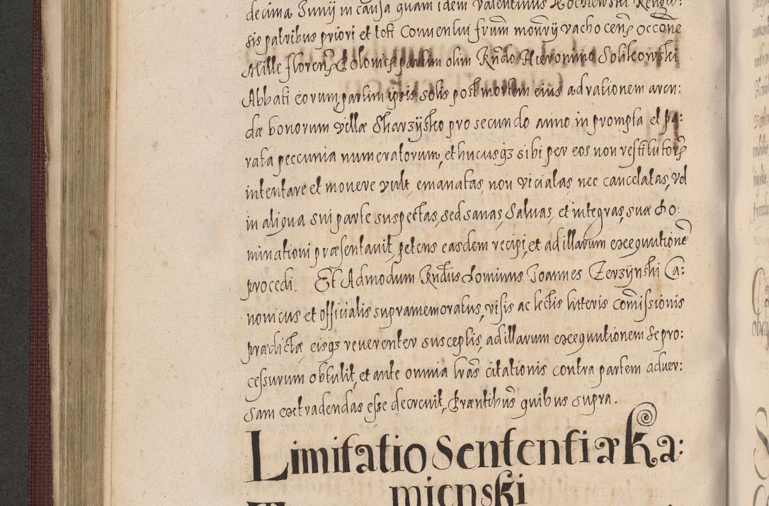 Zdjęcie nr 434 dla obiektu archiwalnego: Acta actorum causarum obligationum institutionum, decretorum, constitutionum, quietonum, resignonum, cessionum, accaeterarum, obseruonum tam iudicialium quam extraiudicialium coram Admondo Reverendo Domino Joanne Zerzynski Canonico, Vicario in Spiritualibus et Officiali generali Cracoviensis Iudice deputati per Illustrissimum ac Reverendissimum Dominum Martinum Szyszkowski Dei et Apostolice Sedis gratia Episcopum Cracoviensis ad Annum Domini Millesimum Sexcentesimum Decimum Septimum Indicatione quindecima Pontificus SS. D. N. D. Pauli Divina providentia Papae V. foeliciter moderni anno ipsus duodecimo continuantur