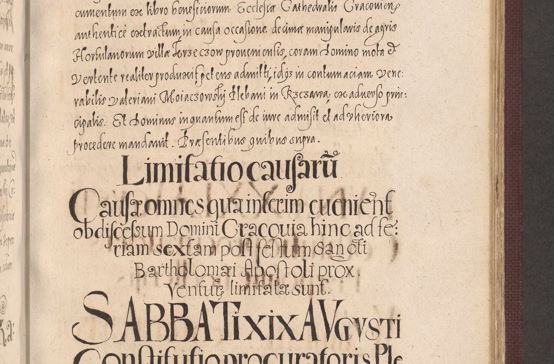 Zdjęcie nr 435 dla obiektu archiwalnego: Acta actorum causarum obligationum institutionum, decretorum, constitutionum, quietonum, resignonum, cessionum, accaeterarum, obseruonum tam iudicialium quam extraiudicialium coram Admondo Reverendo Domino Joanne Zerzynski Canonico, Vicario in Spiritualibus et Officiali generali Cracoviensis Iudice deputati per Illustrissimum ac Reverendissimum Dominum Martinum Szyszkowski Dei et Apostolice Sedis gratia Episcopum Cracoviensis ad Annum Domini Millesimum Sexcentesimum Decimum Septimum Indicatione quindecima Pontificus SS. D. N. D. Pauli Divina providentia Papae V. foeliciter moderni anno ipsus duodecimo continuantur