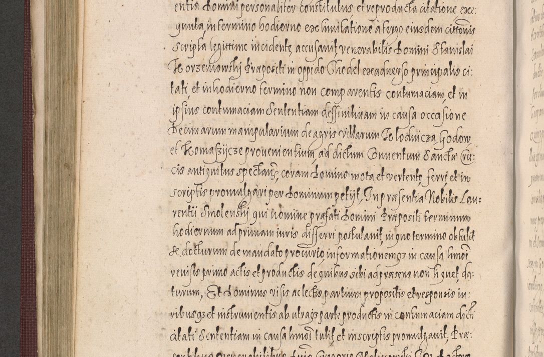 Zdjęcie nr 428 dla obiektu archiwalnego: Acta actorum causarum obligationum institutionum, decretorum, constitutionum, quietonum, resignonum, cessionum, accaeterarum, obseruonum tam iudicialium quam extraiudicialium coram Admondo Reverendo Domino Joanne Zerzynski Canonico, Vicario in Spiritualibus et Officiali generali Cracoviensis Iudice deputati per Illustrissimum ac Reverendissimum Dominum Martinum Szyszkowski Dei et Apostolice Sedis gratia Episcopum Cracoviensis ad Annum Domini Millesimum Sexcentesimum Decimum Septimum Indicatione quindecima Pontificus SS. D. N. D. Pauli Divina providentia Papae V. foeliciter moderni anno ipsus duodecimo continuantur