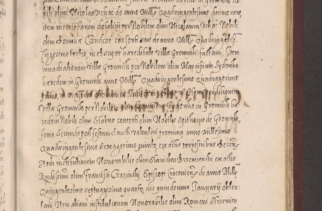 Zdjęcie nr 431 dla obiektu archiwalnego: Acta actorum causarum obligationum institutionum, decretorum, constitutionum, quietonum, resignonum, cessionum, accaeterarum, obseruonum tam iudicialium quam extraiudicialium coram Admondo Reverendo Domino Joanne Zerzynski Canonico, Vicario in Spiritualibus et Officiali generali Cracoviensis Iudice deputati per Illustrissimum ac Reverendissimum Dominum Martinum Szyszkowski Dei et Apostolice Sedis gratia Episcopum Cracoviensis ad Annum Domini Millesimum Sexcentesimum Decimum Septimum Indicatione quindecima Pontificus SS. D. N. D. Pauli Divina providentia Papae V. foeliciter moderni anno ipsus duodecimo continuantur