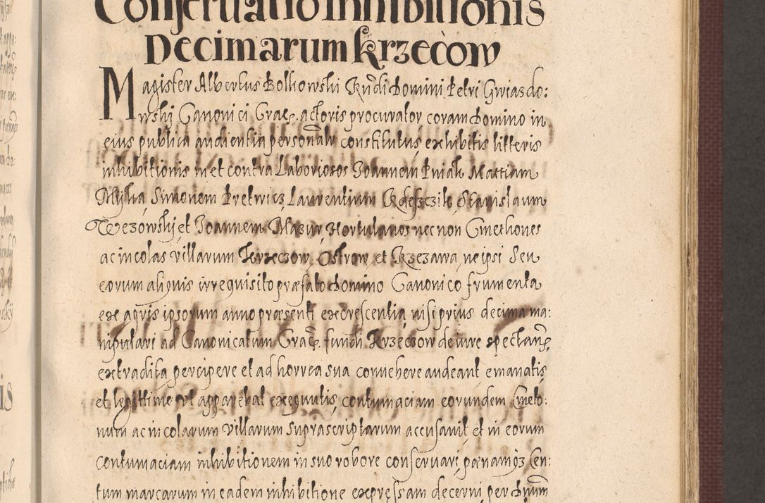Zdjęcie nr 423 dla obiektu archiwalnego: Acta actorum causarum obligationum institutionum, decretorum, constitutionum, quietonum, resignonum, cessionum, accaeterarum, obseruonum tam iudicialium quam extraiudicialium coram Admondo Reverendo Domino Joanne Zerzynski Canonico, Vicario in Spiritualibus et Officiali generali Cracoviensis Iudice deputati per Illustrissimum ac Reverendissimum Dominum Martinum Szyszkowski Dei et Apostolice Sedis gratia Episcopum Cracoviensis ad Annum Domini Millesimum Sexcentesimum Decimum Septimum Indicatione quindecima Pontificus SS. D. N. D. Pauli Divina providentia Papae V. foeliciter moderni anno ipsus duodecimo continuantur