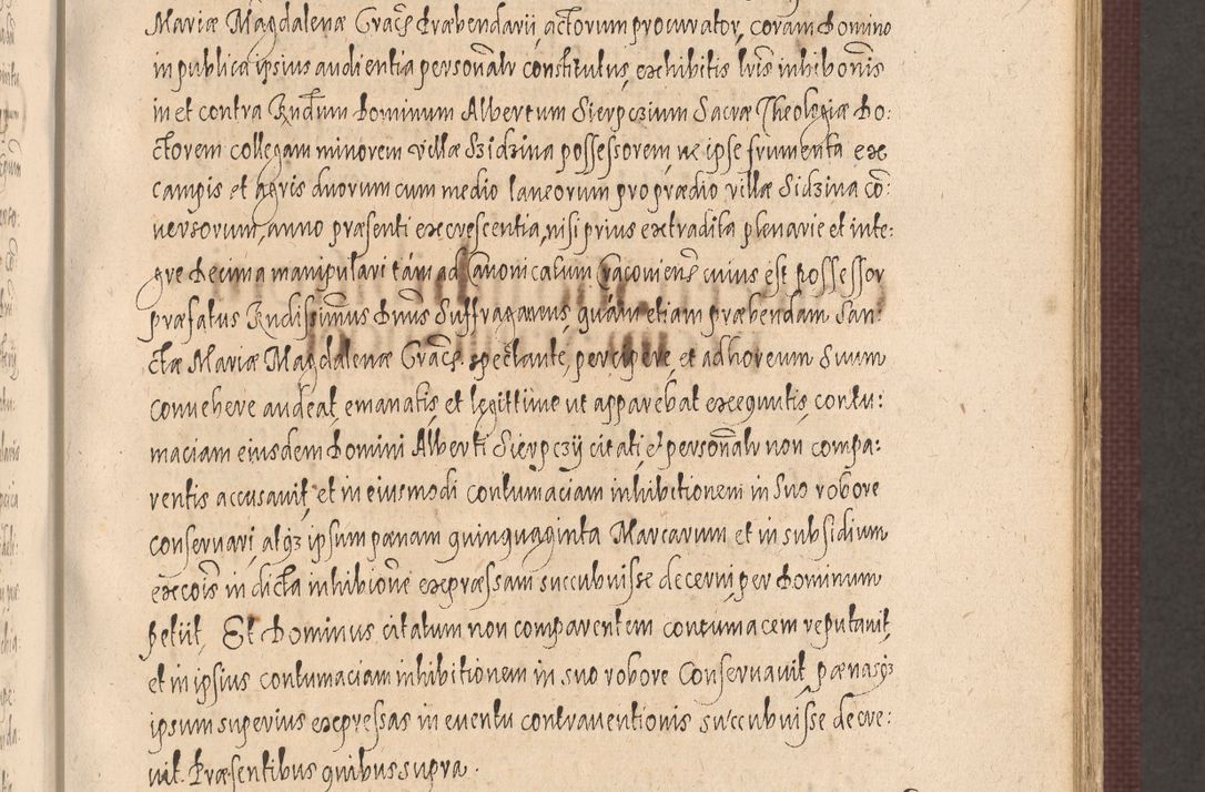 Zdjęcie nr 419 dla obiektu archiwalnego: Acta actorum causarum obligationum institutionum, decretorum, constitutionum, quietonum, resignonum, cessionum, accaeterarum, obseruonum tam iudicialium quam extraiudicialium coram Admondo Reverendo Domino Joanne Zerzynski Canonico, Vicario in Spiritualibus et Officiali generali Cracoviensis Iudice deputati per Illustrissimum ac Reverendissimum Dominum Martinum Szyszkowski Dei et Apostolice Sedis gratia Episcopum Cracoviensis ad Annum Domini Millesimum Sexcentesimum Decimum Septimum Indicatione quindecima Pontificus SS. D. N. D. Pauli Divina providentia Papae V. foeliciter moderni anno ipsus duodecimo continuantur