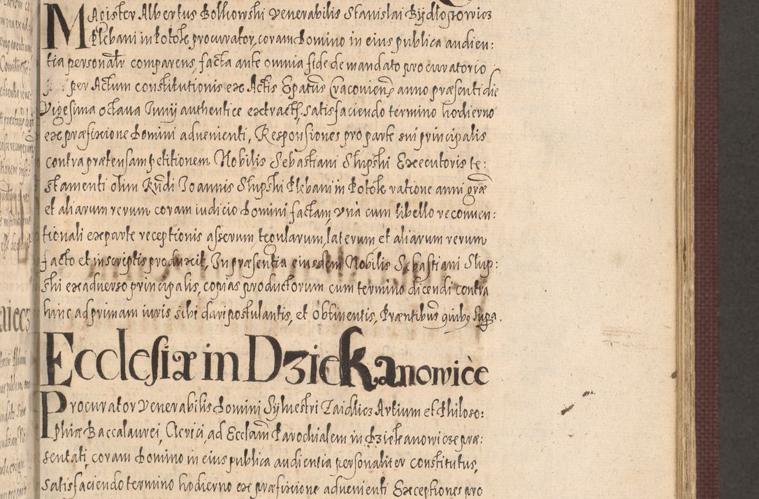 Zdjęcie nr 413 dla obiektu archiwalnego: Acta actorum causarum obligationum institutionum, decretorum, constitutionum, quietonum, resignonum, cessionum, accaeterarum, obseruonum tam iudicialium quam extraiudicialium coram Admondo Reverendo Domino Joanne Zerzynski Canonico, Vicario in Spiritualibus et Officiali generali Cracoviensis Iudice deputati per Illustrissimum ac Reverendissimum Dominum Martinum Szyszkowski Dei et Apostolice Sedis gratia Episcopum Cracoviensis ad Annum Domini Millesimum Sexcentesimum Decimum Septimum Indicatione quindecima Pontificus SS. D. N. D. Pauli Divina providentia Papae V. foeliciter moderni anno ipsus duodecimo continuantur