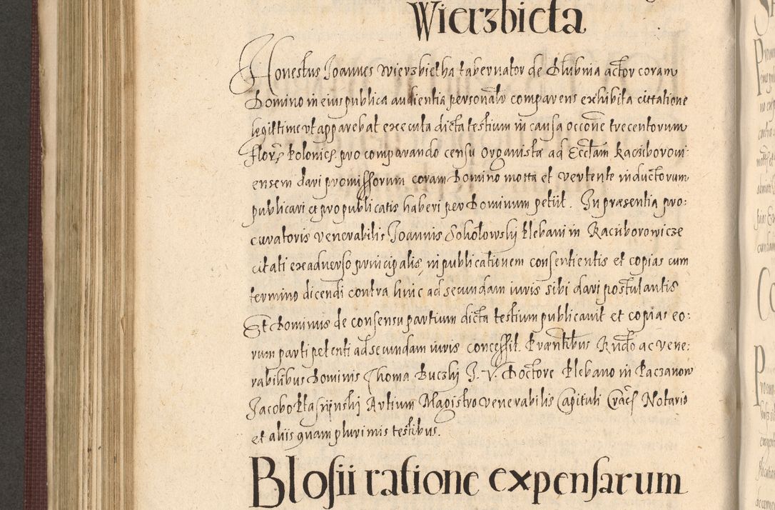 Zdjęcie nr 608 dla obiektu archiwalnego: Acta actorum causarum obligationum institutionum, decretorum, constitutionum, quietonum, resignonum, cessionum, accaeterarum, obseruonum tam iudicialium quam extraiudicialium coram Admondo Reverendo Domino Joanne Zerzynski Canonico, Vicario in Spiritualibus et Officiali generali Cracoviensis Iudice deputati per Illustrissimum ac Reverendissimum Dominum Martinum Szyszkowski Dei et Apostolice Sedis gratia Episcopum Cracoviensis ad Annum Domini Millesimum Sexcentesimum Decimum Septimum Indicatione quindecima Pontificus SS. D. N. D. Pauli Divina providentia Papae V. foeliciter moderni anno ipsus duodecimo continuantur