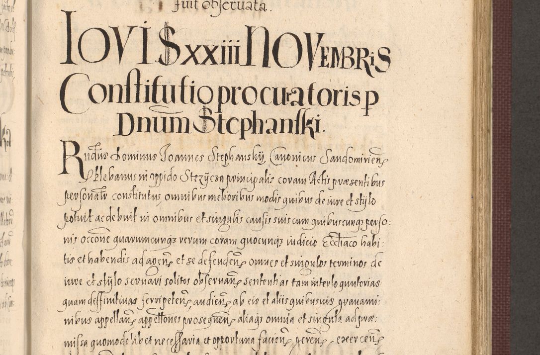 Zdjęcie nr 607 dla obiektu archiwalnego: Acta actorum causarum obligationum institutionum, decretorum, constitutionum, quietonum, resignonum, cessionum, accaeterarum, obseruonum tam iudicialium quam extraiudicialium coram Admondo Reverendo Domino Joanne Zerzynski Canonico, Vicario in Spiritualibus et Officiali generali Cracoviensis Iudice deputati per Illustrissimum ac Reverendissimum Dominum Martinum Szyszkowski Dei et Apostolice Sedis gratia Episcopum Cracoviensis ad Annum Domini Millesimum Sexcentesimum Decimum Septimum Indicatione quindecima Pontificus SS. D. N. D. Pauli Divina providentia Papae V. foeliciter moderni anno ipsus duodecimo continuantur