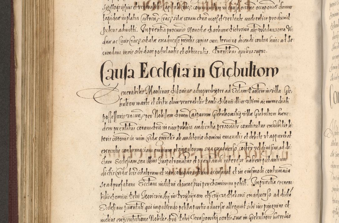 Zdjęcie nr 756 dla obiektu archiwalnego: Acta actorum causarum obligationum institutionum, decretorum, constitutionum, quietonum, resignonum, cessionum, accaeterarum, obseruonum tam iudicialium quam extraiudicialium coram Admondo Reverendo Domino Joanne Zerzynski Canonico, Vicario in Spiritualibus et Officiali generali Cracoviensis Iudice deputati per Illustrissimum ac Reverendissimum Dominum Martinum Szyszkowski Dei et Apostolice Sedis gratia Episcopum Cracoviensis ad Annum Domini Millesimum Sexcentesimum Decimum Septimum Indicatione quindecima Pontificus SS. D. N. D. Pauli Divina providentia Papae V. foeliciter moderni anno ipsus duodecimo continuantur