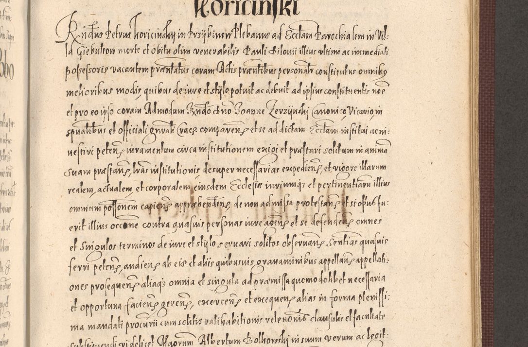 Zdjęcie nr 749 dla obiektu archiwalnego: Acta actorum causarum obligationum institutionum, decretorum, constitutionum, quietonum, resignonum, cessionum, accaeterarum, obseruonum tam iudicialium quam extraiudicialium coram Admondo Reverendo Domino Joanne Zerzynski Canonico, Vicario in Spiritualibus et Officiali generali Cracoviensis Iudice deputati per Illustrissimum ac Reverendissimum Dominum Martinum Szyszkowski Dei et Apostolice Sedis gratia Episcopum Cracoviensis ad Annum Domini Millesimum Sexcentesimum Decimum Septimum Indicatione quindecima Pontificus SS. D. N. D. Pauli Divina providentia Papae V. foeliciter moderni anno ipsus duodecimo continuantur
