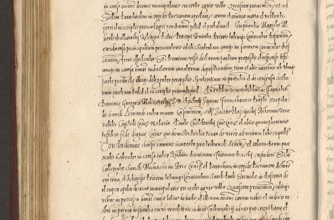 Zdjęcie nr 744 dla obiektu archiwalnego: Acta actorum causarum obligationum institutionum, decretorum, constitutionum, quietonum, resignonum, cessionum, accaeterarum, obseruonum tam iudicialium quam extraiudicialium coram Admondo Reverendo Domino Joanne Zerzynski Canonico, Vicario in Spiritualibus et Officiali generali Cracoviensis Iudice deputati per Illustrissimum ac Reverendissimum Dominum Martinum Szyszkowski Dei et Apostolice Sedis gratia Episcopum Cracoviensis ad Annum Domini Millesimum Sexcentesimum Decimum Septimum Indicatione quindecima Pontificus SS. D. N. D. Pauli Divina providentia Papae V. foeliciter moderni anno ipsus duodecimo continuantur