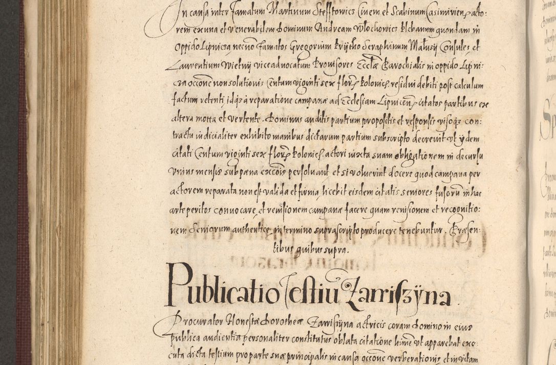 Zdjęcie nr 740 dla obiektu archiwalnego: Acta actorum causarum obligationum institutionum, decretorum, constitutionum, quietonum, resignonum, cessionum, accaeterarum, obseruonum tam iudicialium quam extraiudicialium coram Admondo Reverendo Domino Joanne Zerzynski Canonico, Vicario in Spiritualibus et Officiali generali Cracoviensis Iudice deputati per Illustrissimum ac Reverendissimum Dominum Martinum Szyszkowski Dei et Apostolice Sedis gratia Episcopum Cracoviensis ad Annum Domini Millesimum Sexcentesimum Decimum Septimum Indicatione quindecima Pontificus SS. D. N. D. Pauli Divina providentia Papae V. foeliciter moderni anno ipsus duodecimo continuantur