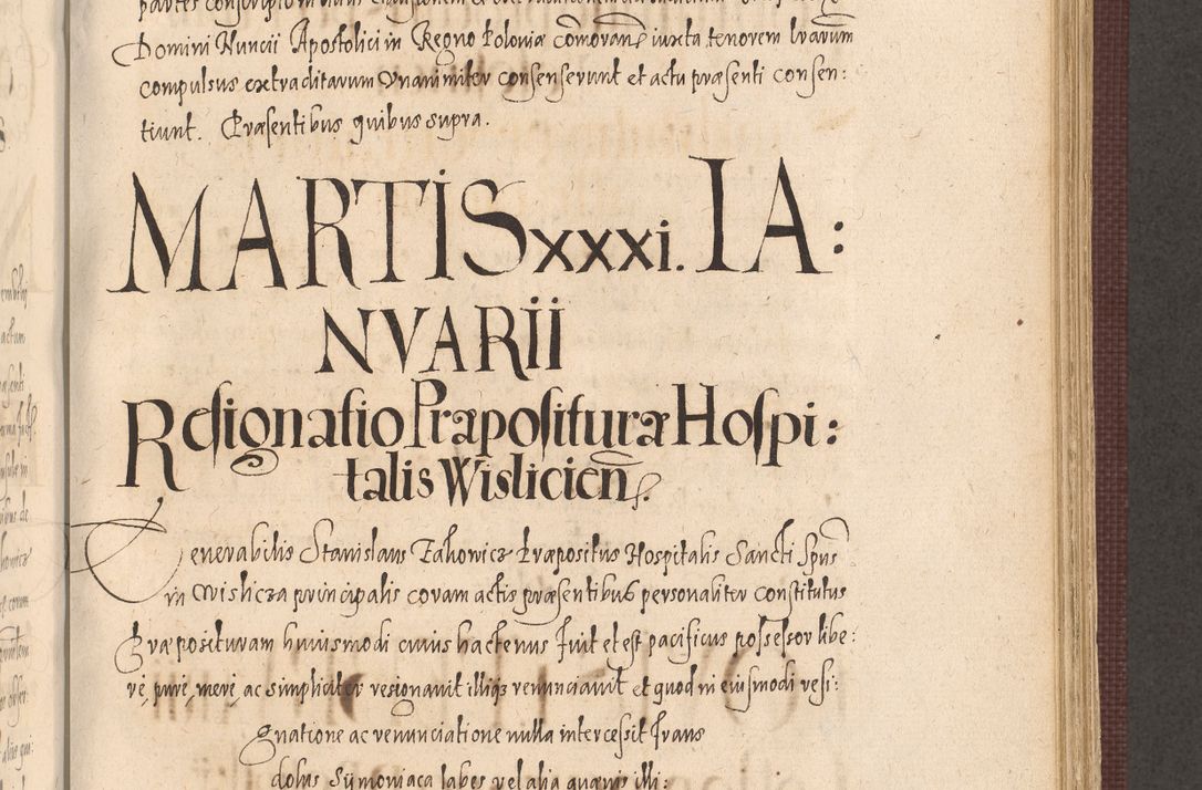 Zdjęcie nr 711 dla obiektu archiwalnego: Acta actorum causarum obligationum institutionum, decretorum, constitutionum, quietonum, resignonum, cessionum, accaeterarum, obseruonum tam iudicialium quam extraiudicialium coram Admondo Reverendo Domino Joanne Zerzynski Canonico, Vicario in Spiritualibus et Officiali generali Cracoviensis Iudice deputati per Illustrissimum ac Reverendissimum Dominum Martinum Szyszkowski Dei et Apostolice Sedis gratia Episcopum Cracoviensis ad Annum Domini Millesimum Sexcentesimum Decimum Septimum Indicatione quindecima Pontificus SS. D. N. D. Pauli Divina providentia Papae V. foeliciter moderni anno ipsus duodecimo continuantur