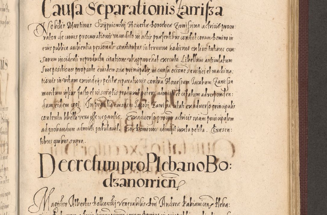 Zdjęcie nr 707 dla obiektu archiwalnego: Acta actorum causarum obligationum institutionum, decretorum, constitutionum, quietonum, resignonum, cessionum, accaeterarum, obseruonum tam iudicialium quam extraiudicialium coram Admondo Reverendo Domino Joanne Zerzynski Canonico, Vicario in Spiritualibus et Officiali generali Cracoviensis Iudice deputati per Illustrissimum ac Reverendissimum Dominum Martinum Szyszkowski Dei et Apostolice Sedis gratia Episcopum Cracoviensis ad Annum Domini Millesimum Sexcentesimum Decimum Septimum Indicatione quindecima Pontificus SS. D. N. D. Pauli Divina providentia Papae V. foeliciter moderni anno ipsus duodecimo continuantur