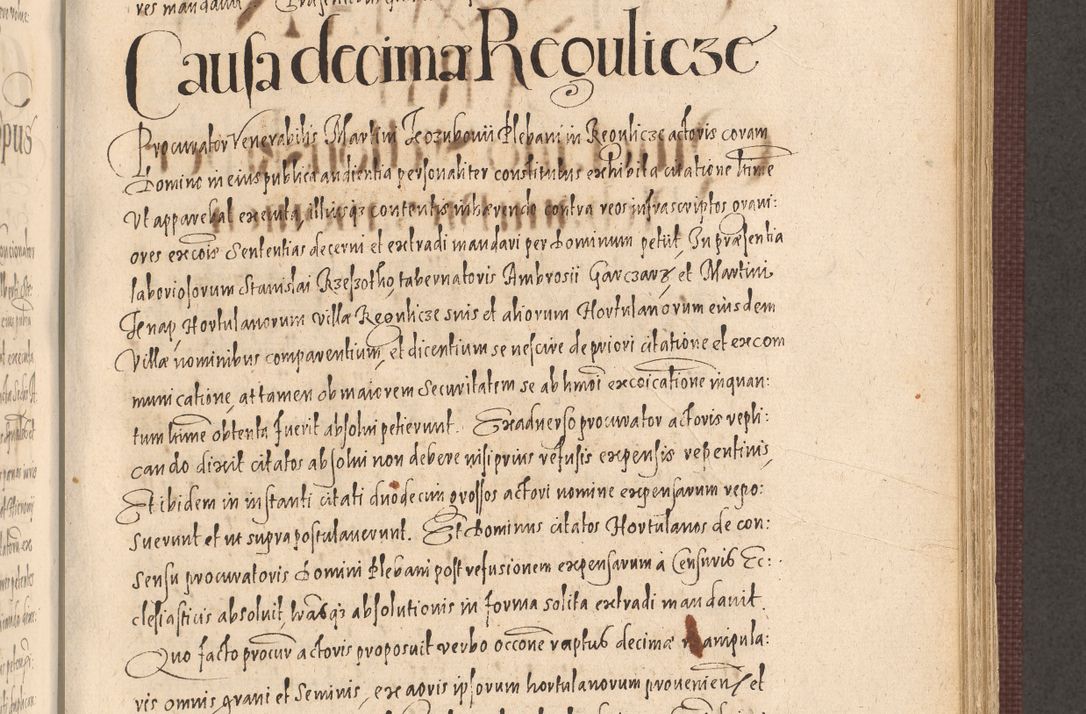 Zdjęcie nr 703 dla obiektu archiwalnego: Acta actorum causarum obligationum institutionum, decretorum, constitutionum, quietonum, resignonum, cessionum, accaeterarum, obseruonum tam iudicialium quam extraiudicialium coram Admondo Reverendo Domino Joanne Zerzynski Canonico, Vicario in Spiritualibus et Officiali generali Cracoviensis Iudice deputati per Illustrissimum ac Reverendissimum Dominum Martinum Szyszkowski Dei et Apostolice Sedis gratia Episcopum Cracoviensis ad Annum Domini Millesimum Sexcentesimum Decimum Septimum Indicatione quindecima Pontificus SS. D. N. D. Pauli Divina providentia Papae V. foeliciter moderni anno ipsus duodecimo continuantur
