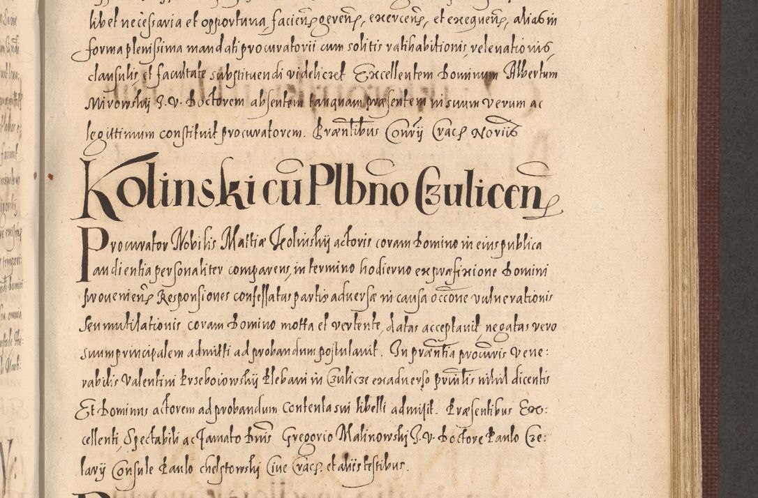 Zdjęcie nr 679 dla obiektu archiwalnego: Acta actorum causarum obligationum institutionum, decretorum, constitutionum, quietonum, resignonum, cessionum, accaeterarum, obseruonum tam iudicialium quam extraiudicialium coram Admondo Reverendo Domino Joanne Zerzynski Canonico, Vicario in Spiritualibus et Officiali generali Cracoviensis Iudice deputati per Illustrissimum ac Reverendissimum Dominum Martinum Szyszkowski Dei et Apostolice Sedis gratia Episcopum Cracoviensis ad Annum Domini Millesimum Sexcentesimum Decimum Septimum Indicatione quindecima Pontificus SS. D. N. D. Pauli Divina providentia Papae V. foeliciter moderni anno ipsus duodecimo continuantur