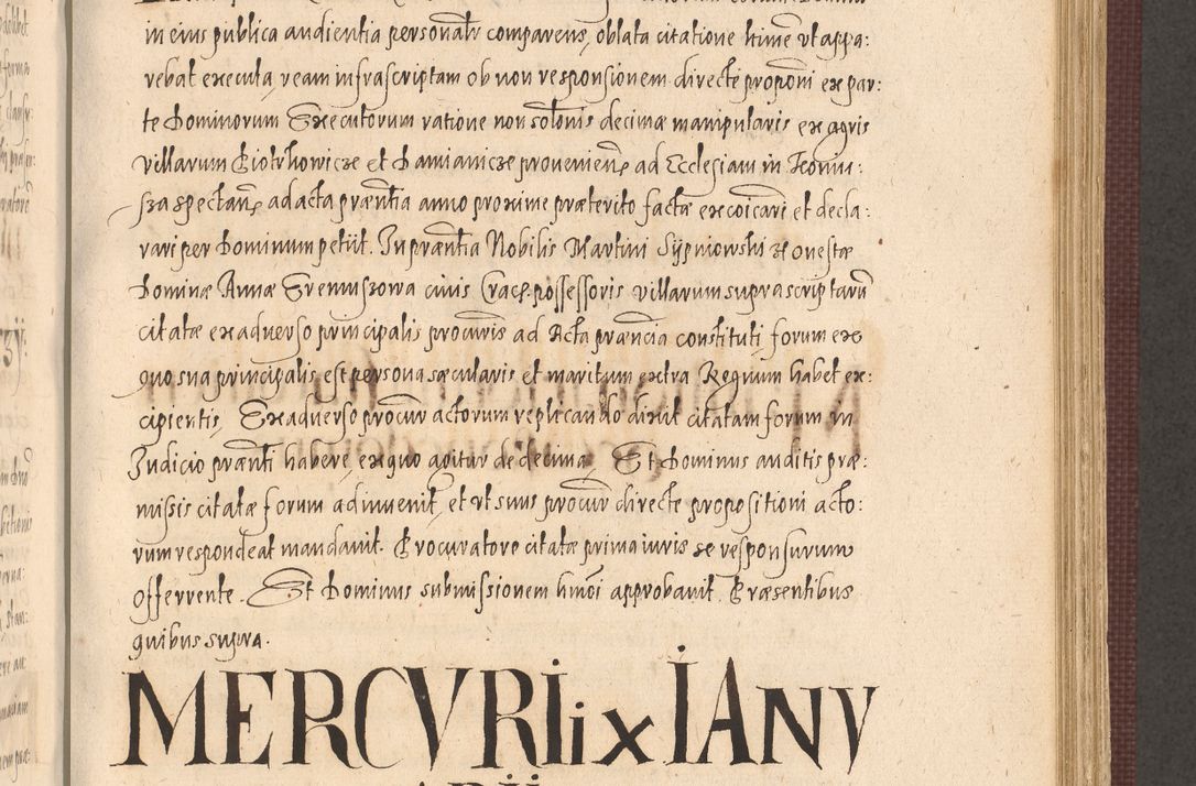 Zdjęcie nr 671 dla obiektu archiwalnego: Acta actorum causarum obligationum institutionum, decretorum, constitutionum, quietonum, resignonum, cessionum, accaeterarum, obseruonum tam iudicialium quam extraiudicialium coram Admondo Reverendo Domino Joanne Zerzynski Canonico, Vicario in Spiritualibus et Officiali generali Cracoviensis Iudice deputati per Illustrissimum ac Reverendissimum Dominum Martinum Szyszkowski Dei et Apostolice Sedis gratia Episcopum Cracoviensis ad Annum Domini Millesimum Sexcentesimum Decimum Septimum Indicatione quindecima Pontificus SS. D. N. D. Pauli Divina providentia Papae V. foeliciter moderni anno ipsus duodecimo continuantur