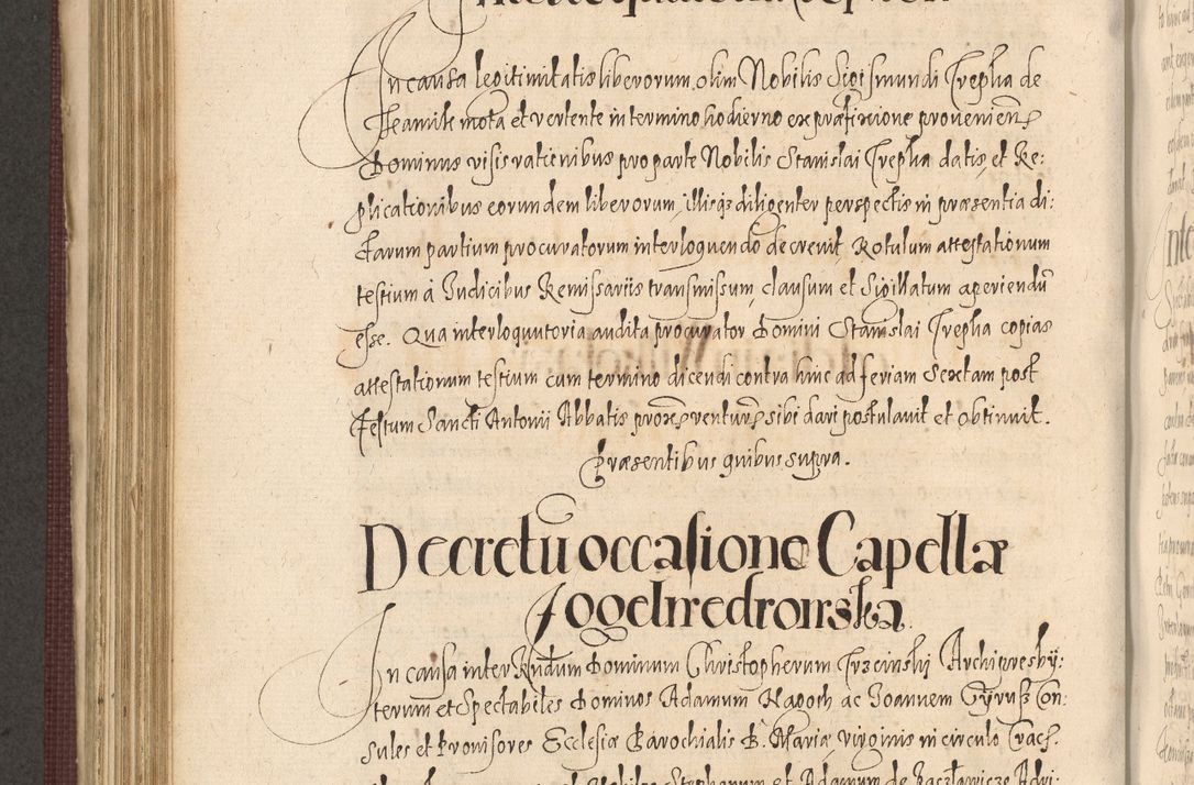 Zdjęcie nr 668 dla obiektu archiwalnego: Acta actorum causarum obligationum institutionum, decretorum, constitutionum, quietonum, resignonum, cessionum, accaeterarum, obseruonum tam iudicialium quam extraiudicialium coram Admondo Reverendo Domino Joanne Zerzynski Canonico, Vicario in Spiritualibus et Officiali generali Cracoviensis Iudice deputati per Illustrissimum ac Reverendissimum Dominum Martinum Szyszkowski Dei et Apostolice Sedis gratia Episcopum Cracoviensis ad Annum Domini Millesimum Sexcentesimum Decimum Septimum Indicatione quindecima Pontificus SS. D. N. D. Pauli Divina providentia Papae V. foeliciter moderni anno ipsus duodecimo continuantur
