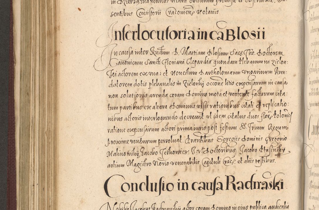 Zdjęcie nr 648 dla obiektu archiwalnego: Acta actorum causarum obligationum institutionum, decretorum, constitutionum, quietonum, resignonum, cessionum, accaeterarum, obseruonum tam iudicialium quam extraiudicialium coram Admondo Reverendo Domino Joanne Zerzynski Canonico, Vicario in Spiritualibus et Officiali generali Cracoviensis Iudice deputati per Illustrissimum ac Reverendissimum Dominum Martinum Szyszkowski Dei et Apostolice Sedis gratia Episcopum Cracoviensis ad Annum Domini Millesimum Sexcentesimum Decimum Septimum Indicatione quindecima Pontificus SS. D. N. D. Pauli Divina providentia Papae V. foeliciter moderni anno ipsus duodecimo continuantur