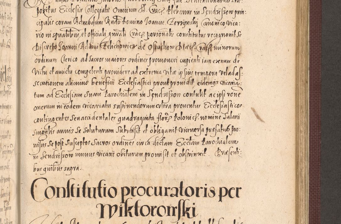 Zdjęcie nr 635 dla obiektu archiwalnego: Acta actorum causarum obligationum institutionum, decretorum, constitutionum, quietonum, resignonum, cessionum, accaeterarum, obseruonum tam iudicialium quam extraiudicialium coram Admondo Reverendo Domino Joanne Zerzynski Canonico, Vicario in Spiritualibus et Officiali generali Cracoviensis Iudice deputati per Illustrissimum ac Reverendissimum Dominum Martinum Szyszkowski Dei et Apostolice Sedis gratia Episcopum Cracoviensis ad Annum Domini Millesimum Sexcentesimum Decimum Septimum Indicatione quindecima Pontificus SS. D. N. D. Pauli Divina providentia Papae V. foeliciter moderni anno ipsus duodecimo continuantur
