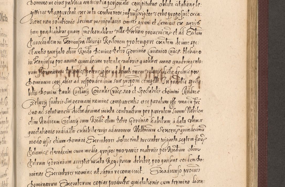 Zdjęcie nr 629 dla obiektu archiwalnego: Acta actorum causarum obligationum institutionum, decretorum, constitutionum, quietonum, resignonum, cessionum, accaeterarum, obseruonum tam iudicialium quam extraiudicialium coram Admondo Reverendo Domino Joanne Zerzynski Canonico, Vicario in Spiritualibus et Officiali generali Cracoviensis Iudice deputati per Illustrissimum ac Reverendissimum Dominum Martinum Szyszkowski Dei et Apostolice Sedis gratia Episcopum Cracoviensis ad Annum Domini Millesimum Sexcentesimum Decimum Septimum Indicatione quindecima Pontificus SS. D. N. D. Pauli Divina providentia Papae V. foeliciter moderni anno ipsus duodecimo continuantur