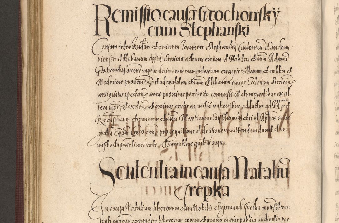 Zdjęcie nr 812 dla obiektu archiwalnego: Acta actorum causarum obligationum institutionum, decretorum, constitutionum, quietonum, resignonum, cessionum, accaeterarum, obseruonum tam iudicialium quam extraiudicialium coram Admondo Reverendo Domino Joanne Zerzynski Canonico, Vicario in Spiritualibus et Officiali generali Cracoviensis Iudice deputati per Illustrissimum ac Reverendissimum Dominum Martinum Szyszkowski Dei et Apostolice Sedis gratia Episcopum Cracoviensis ad Annum Domini Millesimum Sexcentesimum Decimum Septimum Indicatione quindecima Pontificus SS. D. N. D. Pauli Divina providentia Papae V. foeliciter moderni anno ipsus duodecimo continuantur