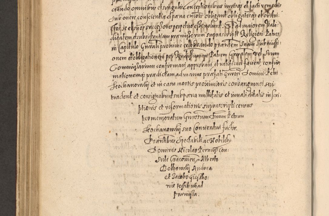 Zdjęcie nr 1104 dla obiektu archiwalnego: Acta actorum causarum obligationum institutionum, decretorum, constitutionum, quietonum, resignonum, cessionum, accaeterarum, obseruonum tam iudicialium quam extraiudicialium coram Admondo Reverendo Domino Joanne Zerzynski Canonico, Vicario in Spiritualibus et Officiali generali Cracoviensis Iudice deputati per Illustrissimum ac Reverendissimum Dominum Martinum Szyszkowski Dei et Apostolice Sedis gratia Episcopum Cracoviensis ad Annum Domini Millesimum Sexcentesimum Decimum Septimum Indicatione quindecima Pontificus SS. D. N. D. Pauli Divina providentia Papae V. foeliciter moderni anno ipsus duodecimo continuantur