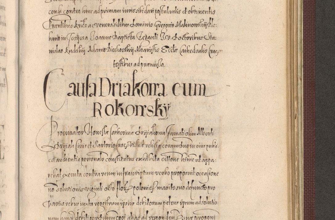 Zdjęcie nr 1091 dla obiektu archiwalnego: Acta actorum causarum obligationum institutionum, decretorum, constitutionum, quietonum, resignonum, cessionum, accaeterarum, obseruonum tam iudicialium quam extraiudicialium coram Admondo Reverendo Domino Joanne Zerzynski Canonico, Vicario in Spiritualibus et Officiali generali Cracoviensis Iudice deputati per Illustrissimum ac Reverendissimum Dominum Martinum Szyszkowski Dei et Apostolice Sedis gratia Episcopum Cracoviensis ad Annum Domini Millesimum Sexcentesimum Decimum Septimum Indicatione quindecima Pontificus SS. D. N. D. Pauli Divina providentia Papae V. foeliciter moderni anno ipsus duodecimo continuantur