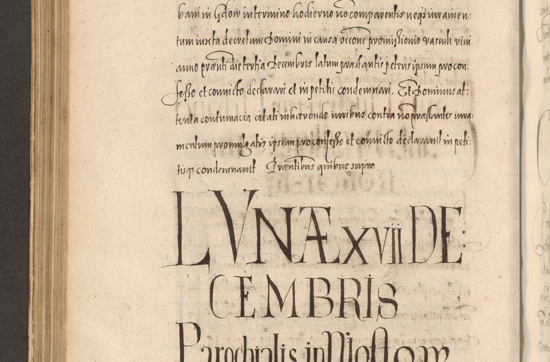 Zdjęcie nr 1090 dla obiektu archiwalnego: Acta actorum causarum obligationum institutionum, decretorum, constitutionum, quietonum, resignonum, cessionum, accaeterarum, obseruonum tam iudicialium quam extraiudicialium coram Admondo Reverendo Domino Joanne Zerzynski Canonico, Vicario in Spiritualibus et Officiali generali Cracoviensis Iudice deputati per Illustrissimum ac Reverendissimum Dominum Martinum Szyszkowski Dei et Apostolice Sedis gratia Episcopum Cracoviensis ad Annum Domini Millesimum Sexcentesimum Decimum Septimum Indicatione quindecima Pontificus SS. D. N. D. Pauli Divina providentia Papae V. foeliciter moderni anno ipsus duodecimo continuantur