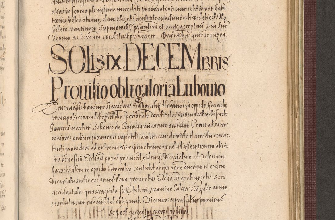 Zdjęcie nr 1073 dla obiektu archiwalnego: Acta actorum causarum obligationum institutionum, decretorum, constitutionum, quietonum, resignonum, cessionum, accaeterarum, obseruonum tam iudicialium quam extraiudicialium coram Admondo Reverendo Domino Joanne Zerzynski Canonico, Vicario in Spiritualibus et Officiali generali Cracoviensis Iudice deputati per Illustrissimum ac Reverendissimum Dominum Martinum Szyszkowski Dei et Apostolice Sedis gratia Episcopum Cracoviensis ad Annum Domini Millesimum Sexcentesimum Decimum Septimum Indicatione quindecima Pontificus SS. D. N. D. Pauli Divina providentia Papae V. foeliciter moderni anno ipsus duodecimo continuantur