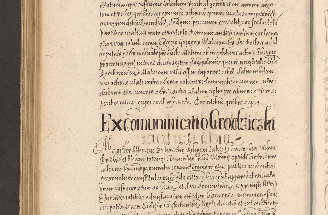 Zdjęcie nr 1068 dla obiektu archiwalnego: Acta actorum causarum obligationum institutionum, decretorum, constitutionum, quietonum, resignonum, cessionum, accaeterarum, obseruonum tam iudicialium quam extraiudicialium coram Admondo Reverendo Domino Joanne Zerzynski Canonico, Vicario in Spiritualibus et Officiali generali Cracoviensis Iudice deputati per Illustrissimum ac Reverendissimum Dominum Martinum Szyszkowski Dei et Apostolice Sedis gratia Episcopum Cracoviensis ad Annum Domini Millesimum Sexcentesimum Decimum Septimum Indicatione quindecima Pontificus SS. D. N. D. Pauli Divina providentia Papae V. foeliciter moderni anno ipsus duodecimo continuantur