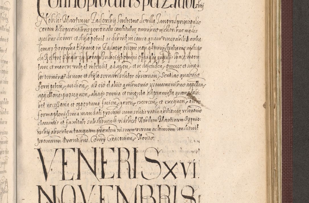 Zdjęcie nr 1053 dla obiektu archiwalnego: Acta actorum causarum obligationum institutionum, decretorum, constitutionum, quietonum, resignonum, cessionum, accaeterarum, obseruonum tam iudicialium quam extraiudicialium coram Admondo Reverendo Domino Joanne Zerzynski Canonico, Vicario in Spiritualibus et Officiali generali Cracoviensis Iudice deputati per Illustrissimum ac Reverendissimum Dominum Martinum Szyszkowski Dei et Apostolice Sedis gratia Episcopum Cracoviensis ad Annum Domini Millesimum Sexcentesimum Decimum Septimum Indicatione quindecima Pontificus SS. D. N. D. Pauli Divina providentia Papae V. foeliciter moderni anno ipsus duodecimo continuantur