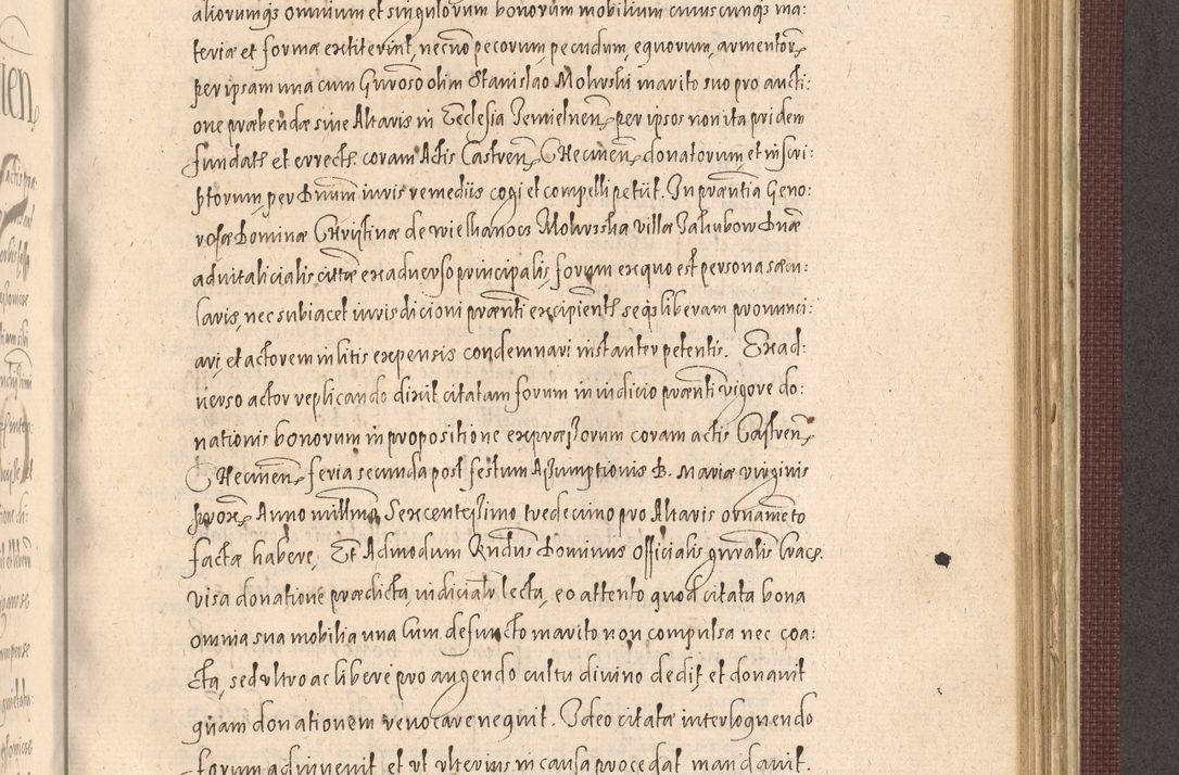 Zdjęcie nr 1043 dla obiektu archiwalnego: Acta actorum causarum obligationum institutionum, decretorum, constitutionum, quietonum, resignonum, cessionum, accaeterarum, obseruonum tam iudicialium quam extraiudicialium coram Admondo Reverendo Domino Joanne Zerzynski Canonico, Vicario in Spiritualibus et Officiali generali Cracoviensis Iudice deputati per Illustrissimum ac Reverendissimum Dominum Martinum Szyszkowski Dei et Apostolice Sedis gratia Episcopum Cracoviensis ad Annum Domini Millesimum Sexcentesimum Decimum Septimum Indicatione quindecima Pontificus SS. D. N. D. Pauli Divina providentia Papae V. foeliciter moderni anno ipsus duodecimo continuantur