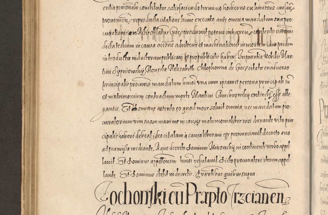 Zdjęcie nr 1036 dla obiektu archiwalnego: Acta actorum causarum obligationum institutionum, decretorum, constitutionum, quietonum, resignonum, cessionum, accaeterarum, obseruonum tam iudicialium quam extraiudicialium coram Admondo Reverendo Domino Joanne Zerzynski Canonico, Vicario in Spiritualibus et Officiali generali Cracoviensis Iudice deputati per Illustrissimum ac Reverendissimum Dominum Martinum Szyszkowski Dei et Apostolice Sedis gratia Episcopum Cracoviensis ad Annum Domini Millesimum Sexcentesimum Decimum Septimum Indicatione quindecima Pontificus SS. D. N. D. Pauli Divina providentia Papae V. foeliciter moderni anno ipsus duodecimo continuantur