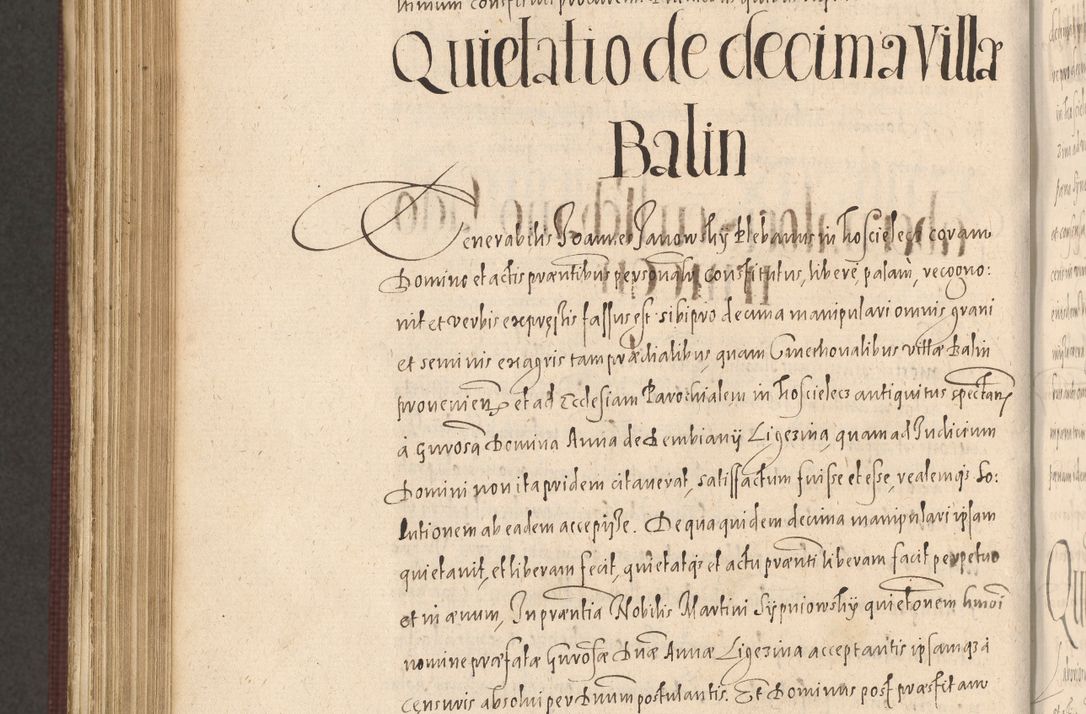 Zdjęcie nr 1018 dla obiektu archiwalnego: Acta actorum causarum obligationum institutionum, decretorum, constitutionum, quietonum, resignonum, cessionum, accaeterarum, obseruonum tam iudicialium quam extraiudicialium coram Admondo Reverendo Domino Joanne Zerzynski Canonico, Vicario in Spiritualibus et Officiali generali Cracoviensis Iudice deputati per Illustrissimum ac Reverendissimum Dominum Martinum Szyszkowski Dei et Apostolice Sedis gratia Episcopum Cracoviensis ad Annum Domini Millesimum Sexcentesimum Decimum Septimum Indicatione quindecima Pontificus SS. D. N. D. Pauli Divina providentia Papae V. foeliciter moderni anno ipsus duodecimo continuantur