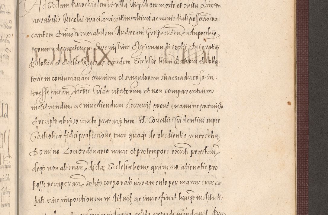 Zdjęcie nr 1015 dla obiektu archiwalnego: Acta actorum causarum obligationum institutionum, decretorum, constitutionum, quietonum, resignonum, cessionum, accaeterarum, obseruonum tam iudicialium quam extraiudicialium coram Admondo Reverendo Domino Joanne Zerzynski Canonico, Vicario in Spiritualibus et Officiali generali Cracoviensis Iudice deputati per Illustrissimum ac Reverendissimum Dominum Martinum Szyszkowski Dei et Apostolice Sedis gratia Episcopum Cracoviensis ad Annum Domini Millesimum Sexcentesimum Decimum Septimum Indicatione quindecima Pontificus SS. D. N. D. Pauli Divina providentia Papae V. foeliciter moderni anno ipsus duodecimo continuantur