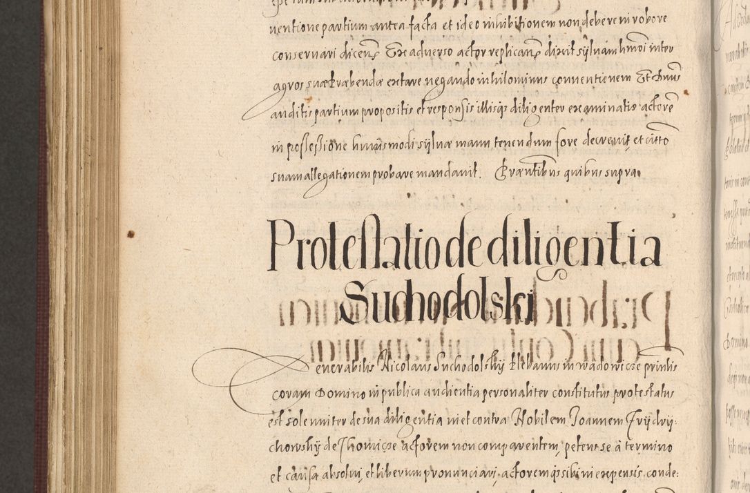 Zdjęcie nr 1014 dla obiektu archiwalnego: Acta actorum causarum obligationum institutionum, decretorum, constitutionum, quietonum, resignonum, cessionum, accaeterarum, obseruonum tam iudicialium quam extraiudicialium coram Admondo Reverendo Domino Joanne Zerzynski Canonico, Vicario in Spiritualibus et Officiali generali Cracoviensis Iudice deputati per Illustrissimum ac Reverendissimum Dominum Martinum Szyszkowski Dei et Apostolice Sedis gratia Episcopum Cracoviensis ad Annum Domini Millesimum Sexcentesimum Decimum Septimum Indicatione quindecima Pontificus SS. D. N. D. Pauli Divina providentia Papae V. foeliciter moderni anno ipsus duodecimo continuantur